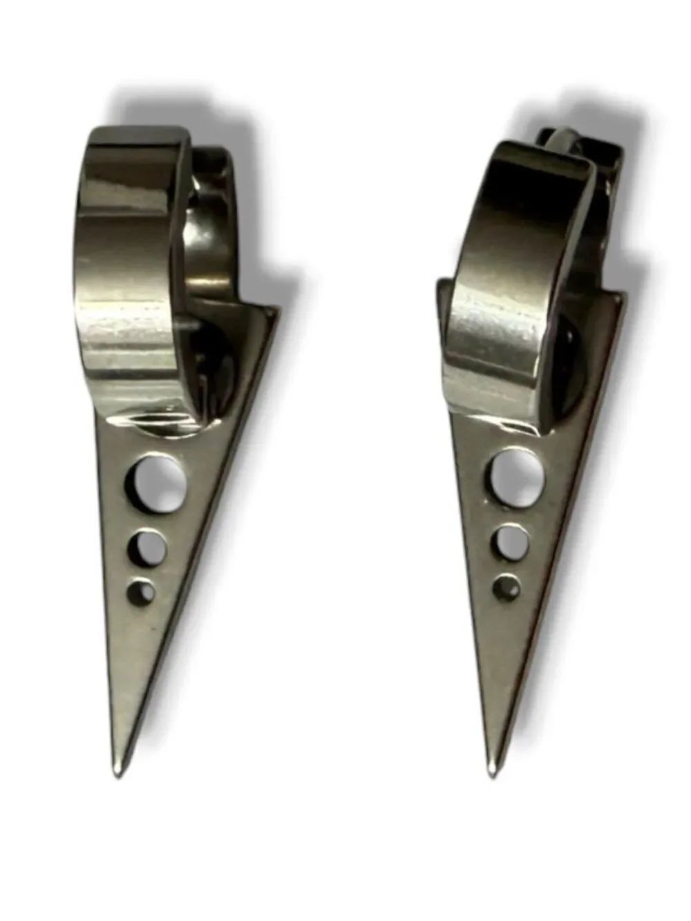 Silver Spear Hinge Hoops Earrings OSFM NWT